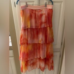 Anthropologie Eva Franco Tiered Tulle Tie Dye Skirt. Size L. Great condition.